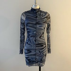 Stretchy long sleeve mini dress